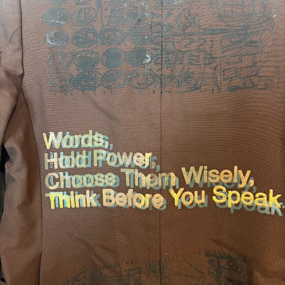 Snowmilk Streetwear Brown Blazer Painted w/Original Snowmilk Design - Picture 4 of 15